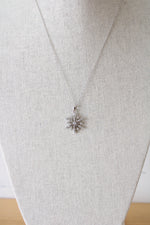 Cubic Zirconia Snowflake Sterling Silver Pendant Necklace