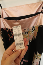 NEW B.Moss Black Light Pink Floral Chiffon Dress | 4