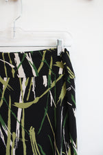 Stephen & Casey Black & Green Patterned Stretch Skirt | M