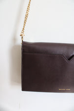 Michael Kors Cece Brown Card Holder Clutch Chain Strap Bag