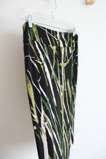 Stephen & Casey Black & Green Patterned Stretch Skirt | M