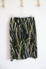 Stephen & Casey Black & Green Patterned Stretch Skirt | M