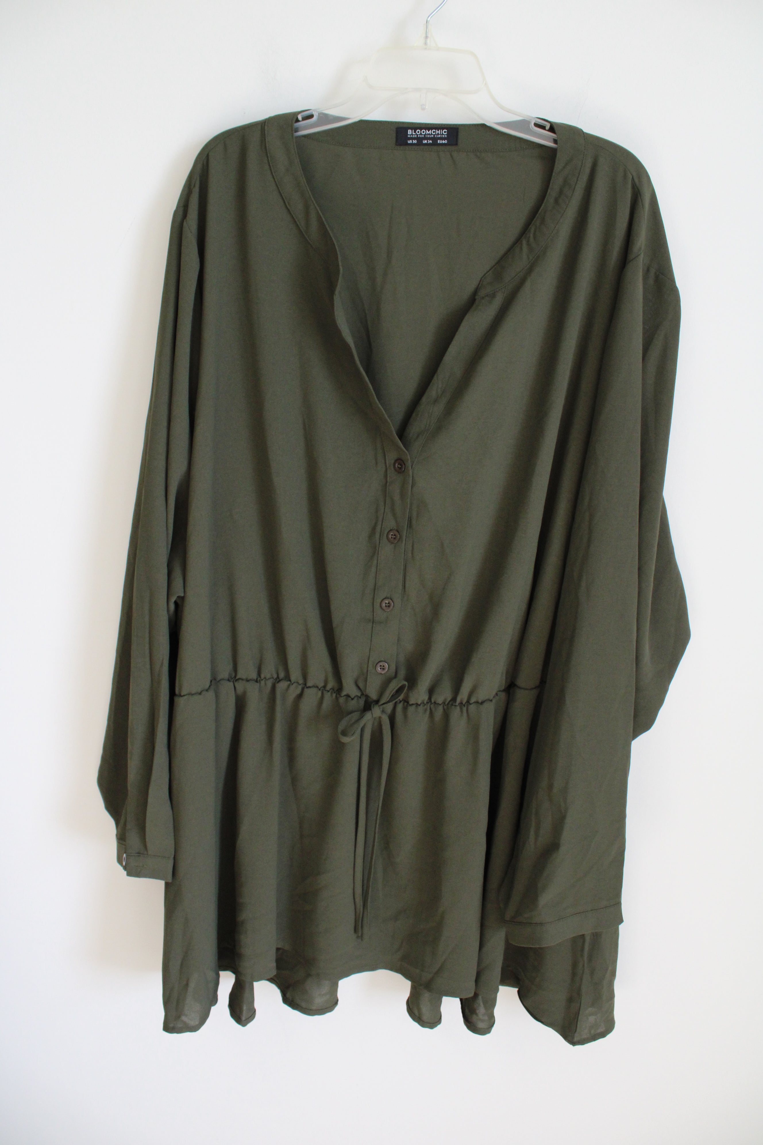 NEW Bloomchic Olive Green Long Sleeved Blouse | 30