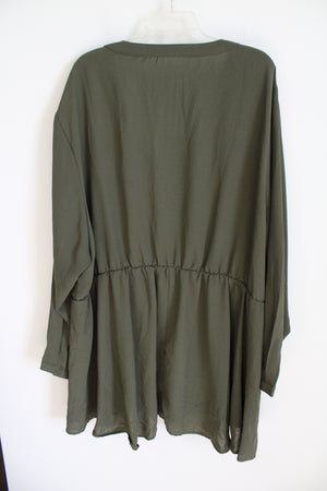 NEW Bloomchic Olive Green Long Sleeved Blouse | 30