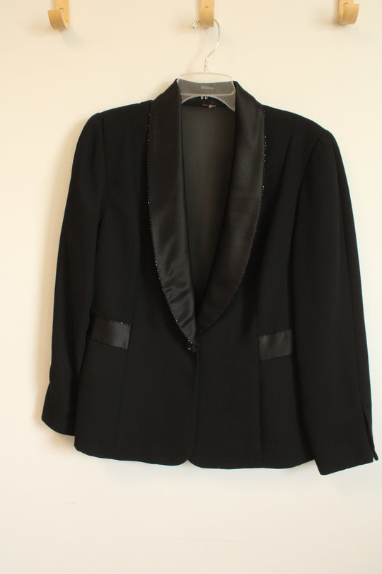 Black Beaded Vintage Blazer Jacket | M