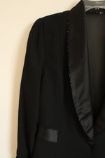 Black Beaded Vintage Blazer Jacket | M