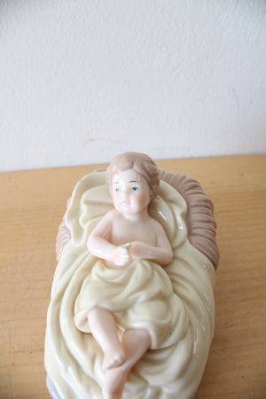 Grandeur Noel Nativity Holy Family Baby Jesus Porcelain Figurine