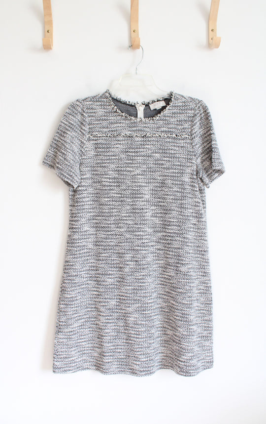 LOFT Black & White Tweed Dress | S Petite