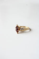 Marquise Garnet 10K Yellow Gold Vintage Ring | Size 6