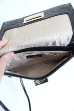 Kate Spade Embossed Black Leather Crossbody Bag