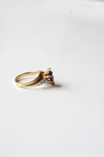 Marquise Garnet 10K Yellow Gold Vintage Ring | Size 6