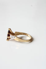 Marquise Garnet 10K Yellow Gold Vintage Ring | Size 6