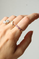 Ruby Chip 10K Yellow Gold Ring | Size 6