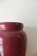 Vintage Maroon Tall Ceramic Vase