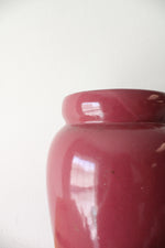 Vintage Maroon Tall Ceramic Vase