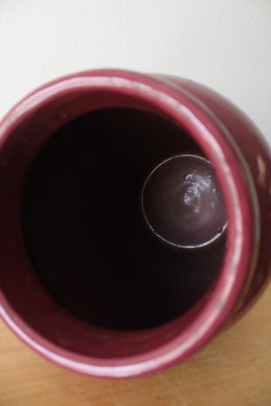 Vintage Maroon Tall Ceramic Vase