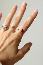 10K Yellow Gold Ruby Heart Ring | Size 7