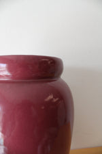 Vintage Maroon Tall Ceramic Vase
