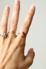 10K Yellow Gold Ruby Heart Ring | Size 7