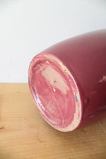 Vintage Maroon Tall Ceramic Vase