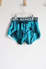 Under Armour Blue Black Patterned Shorts | Youth S (8)