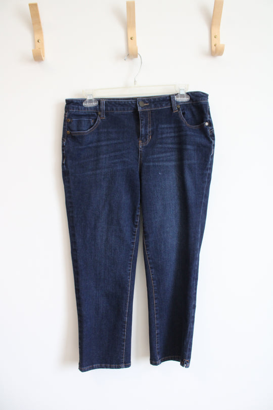 Liverpool Dark Wash Capri Jeans | 8