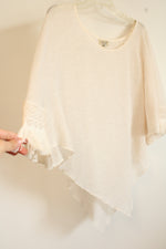 One World Cream Knit Poncho Top | 3X