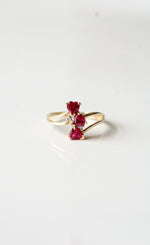10K Yellow Gold Ruby Heart Ring | Size 7