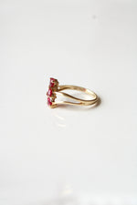 10K Yellow Gold Ruby Heart Ring | Size 7
