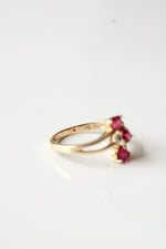 10K Yellow Gold Ruby Heart Ring | Size 7