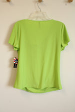 NEW Bleeker & McDougal Lime Green Beaded Top | L