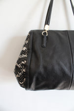 Coach Madison Black & White Python Embossed Small Sadie Flap Satchel Bag