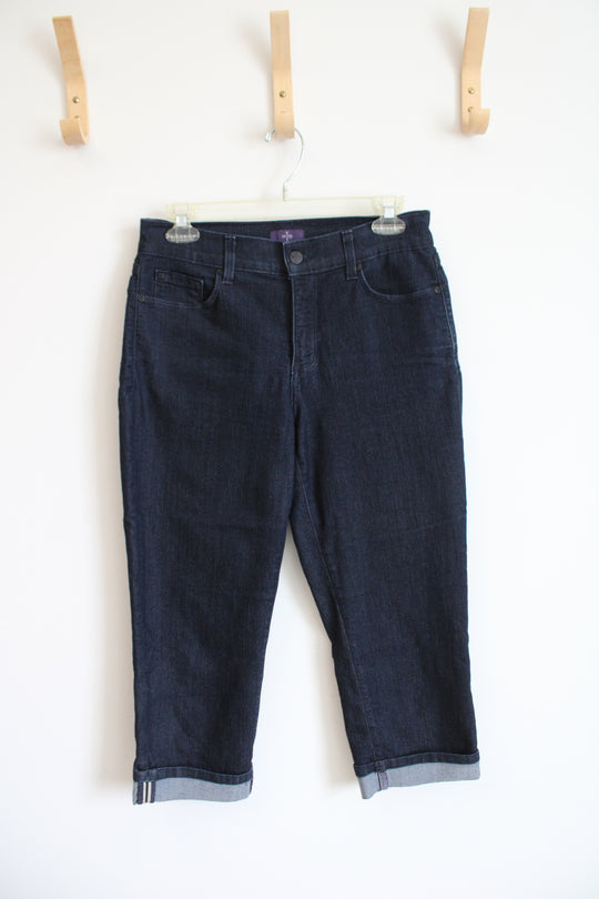 NYDJ Dark Wash Cuffed Capri Jeans | 4