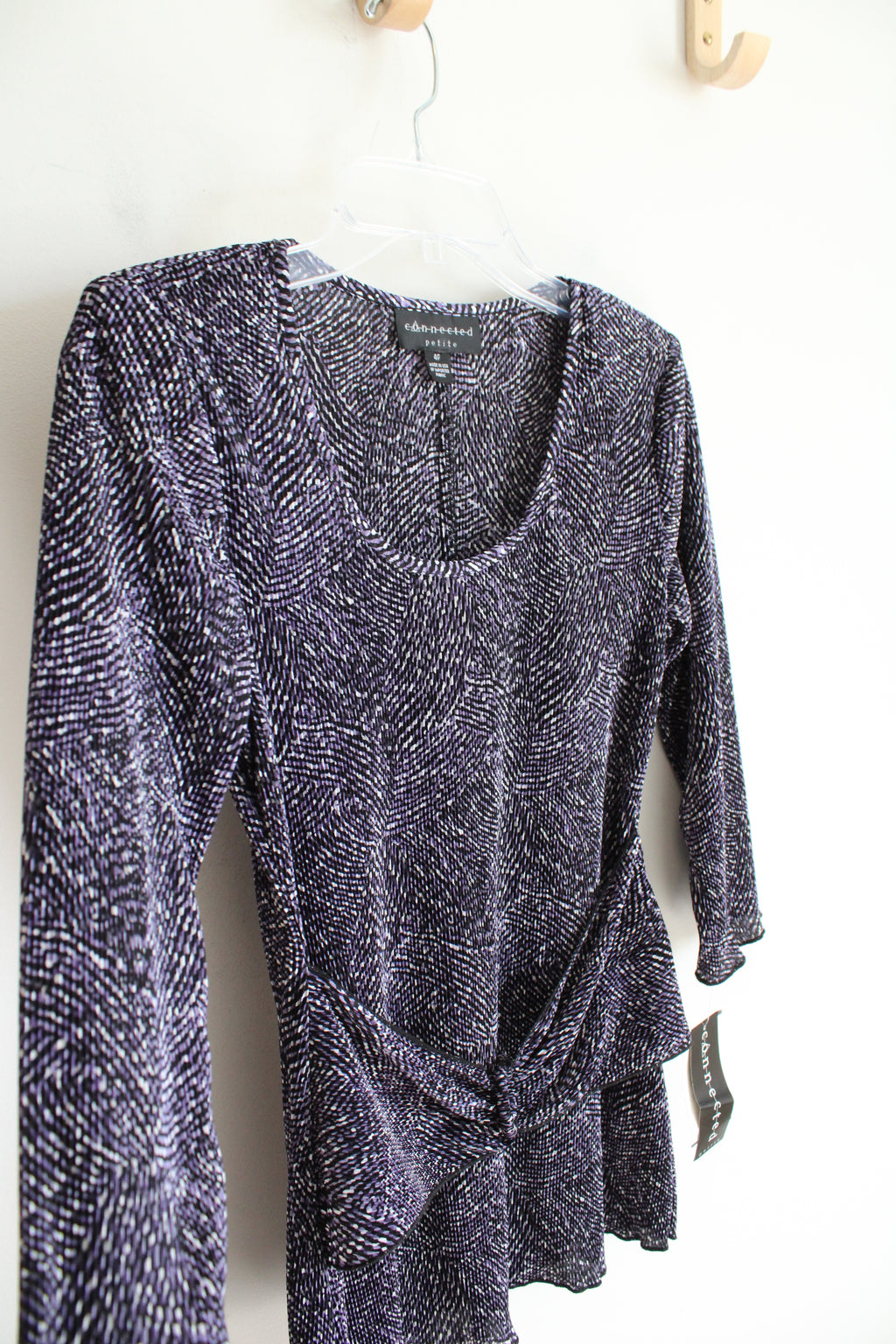 NEW Connected Apparel Purple & Black Patterned Top | 4P