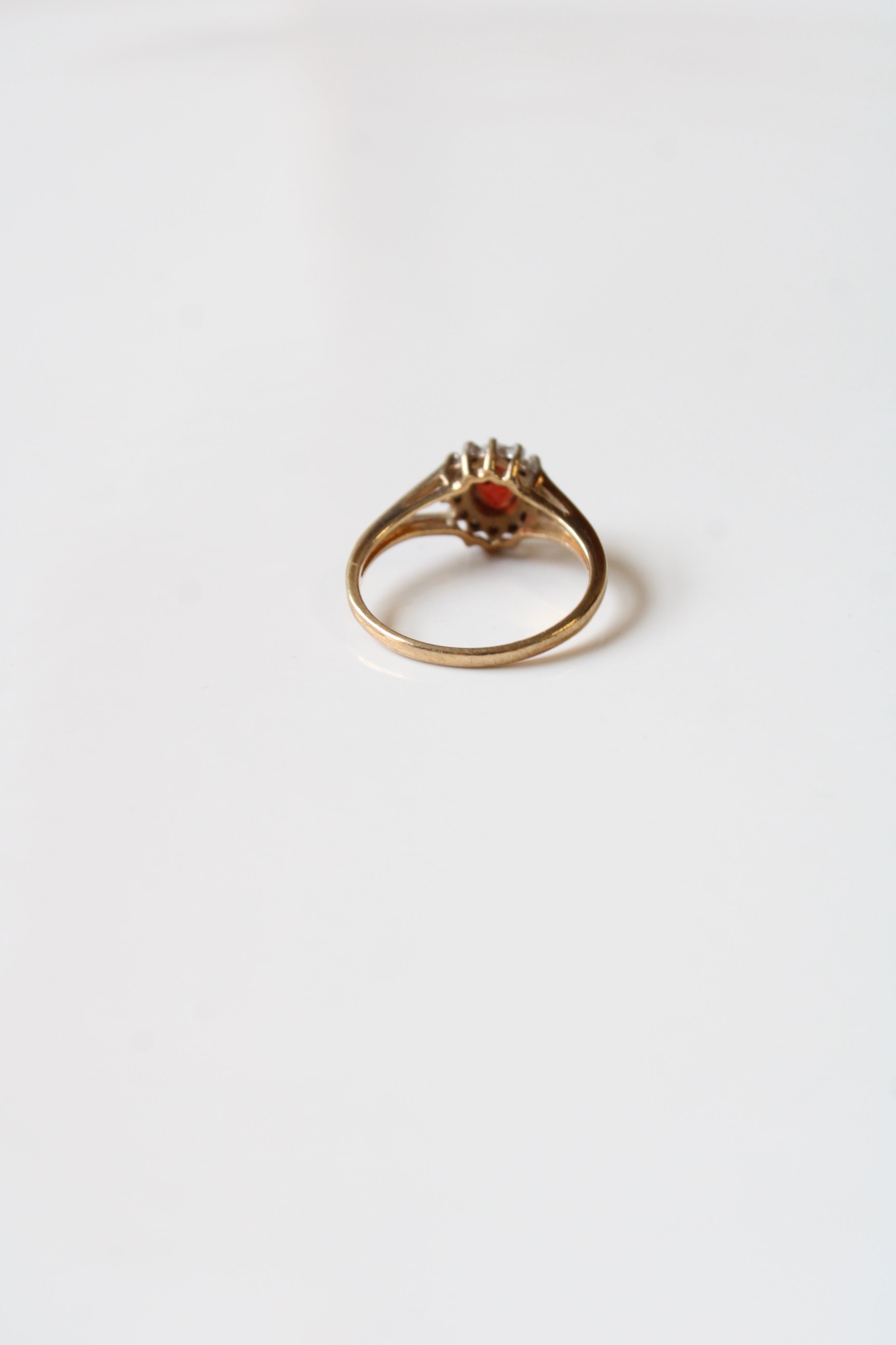 Oval Cut 10K Yellow Gold Ruby Ring | Size 6