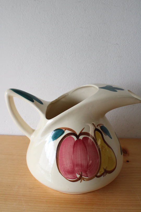 Purinton Pottery Hand Painted Fruit Design Ceramic Pitcher