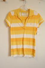 NEW Aeropostale Yellow Striped Polo Shirt | M