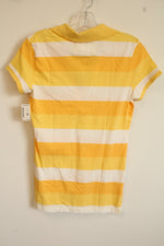 NEW Aeropostale Yellow Striped Polo Shirt | M