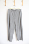 Petite Sophisticate Stretch Black & White Plaid Pants | 12