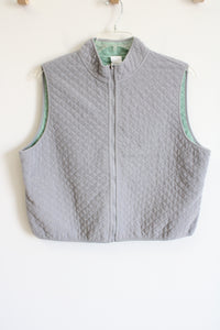 Alfred Dunner Soft Gray Vest | XL Petite