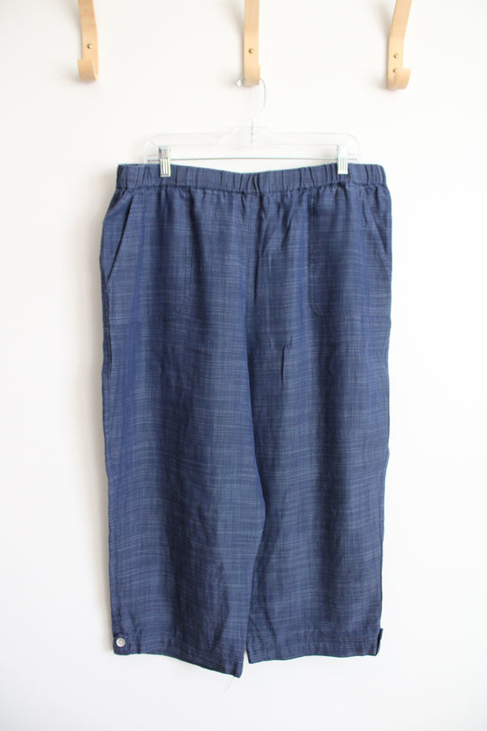 Alfred Dunner Blue Loose Capri Pants | 16