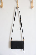 Tory Burch Black Leather Front Flap Crossbody Bag