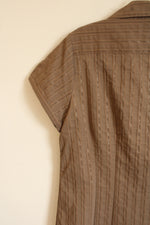NEW Christopher & Banks Brown Shimmer Stripe Top | XL