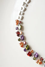 Multi-Colored Stone Sterling Silver Necklace