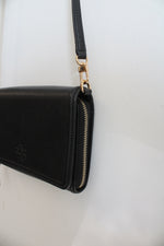 Tory Burch Black Leather Front Flap Crossbody Bag