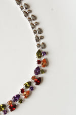 Multi-Colored Stone Sterling Silver Necklace