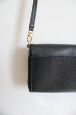 Tory Burch Black Leather Front Flap Crossbody Bag