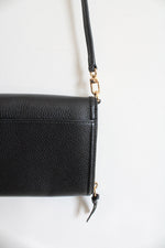 Tory Burch Black Leather Front Flap Crossbody Bag