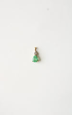 10K Yellow Gold Green Emerald Necklace Pendant