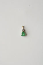 10K Yellow Gold Green Emerald Necklace Pendant